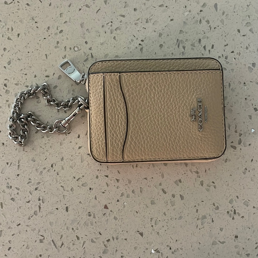 NEW Coach Nude Zip Card Case